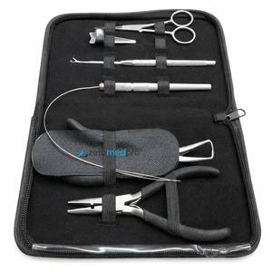 Kit Profesional de Herramientas para Extensiones de Cabello de Acero Inoxidable con Mango Dorado, Alicates para Micro Anillos, Gancho de Bucle, Tijeras y Estuche para Uso en Salón - Product Image 5