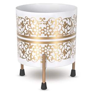 Artificial <b>Planters</b> for Indoor Plants Flower Pot with <b>Gold</b> Plant Stand for Living Rooms Patio Porch Garden Lawn Metal Floor - Product Image 6