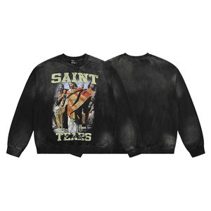 Wholesale Custom Graphic Printed Acid Wash Sun Faded Winter <b>Fleece</b> <b>Hoodies</b> For Men Unique Design Gradient High Pullover <b>Hoodie</b> - Product Image 3