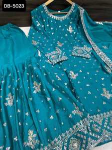 Robes pour femmes vêtements indiens pakistanais pakistanais Salwar kameez robes de soirée pour femmes broderie dentelle bordure Dupatta ensemble - Product Image 3