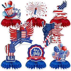 New Title Modern Independence Day Theme <b>Honeycomb</b> Tabletop <b>Decor</b> for Festive Party Atmosphere - Product Image 1