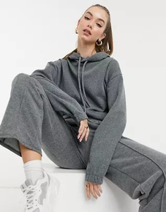 Ensemble de pantalons de survêtement à capuche pour femmes d'hiver personnalisé Respirant 100% coton Survêtement léger à séchage rapide - Product Image 2