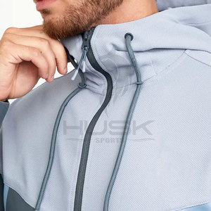 Survêtement de sport pour hommes de haute qualité Hot Fashion Full Zip Spandex Polyester Hoodie avec poches zippées Maternité Caractéristique Offre Spéciale - Product Image 5