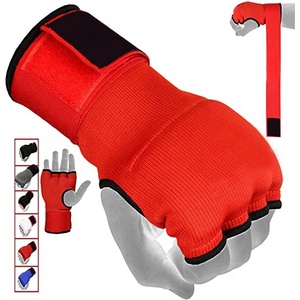 Gants d'entraînement Muay Thai de boxe professionnelle MMA avec rembourrage en gel intérieur personnalisé enveloppes à longue sangle - Product Image 6