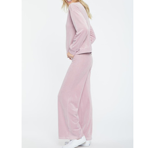 Survêtements deux pièces personnalisés de haute qualité pour femmes ensemble de tenues de jogging à imprimé solide vêtements personnalisés - Product Image 5