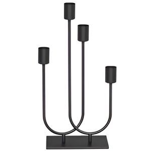 Candélabre en métal transparent à bras multiples, centres de table vintage, bougeoir personnalisé pour la décoration de table de mariage 2024 - Product Image 1