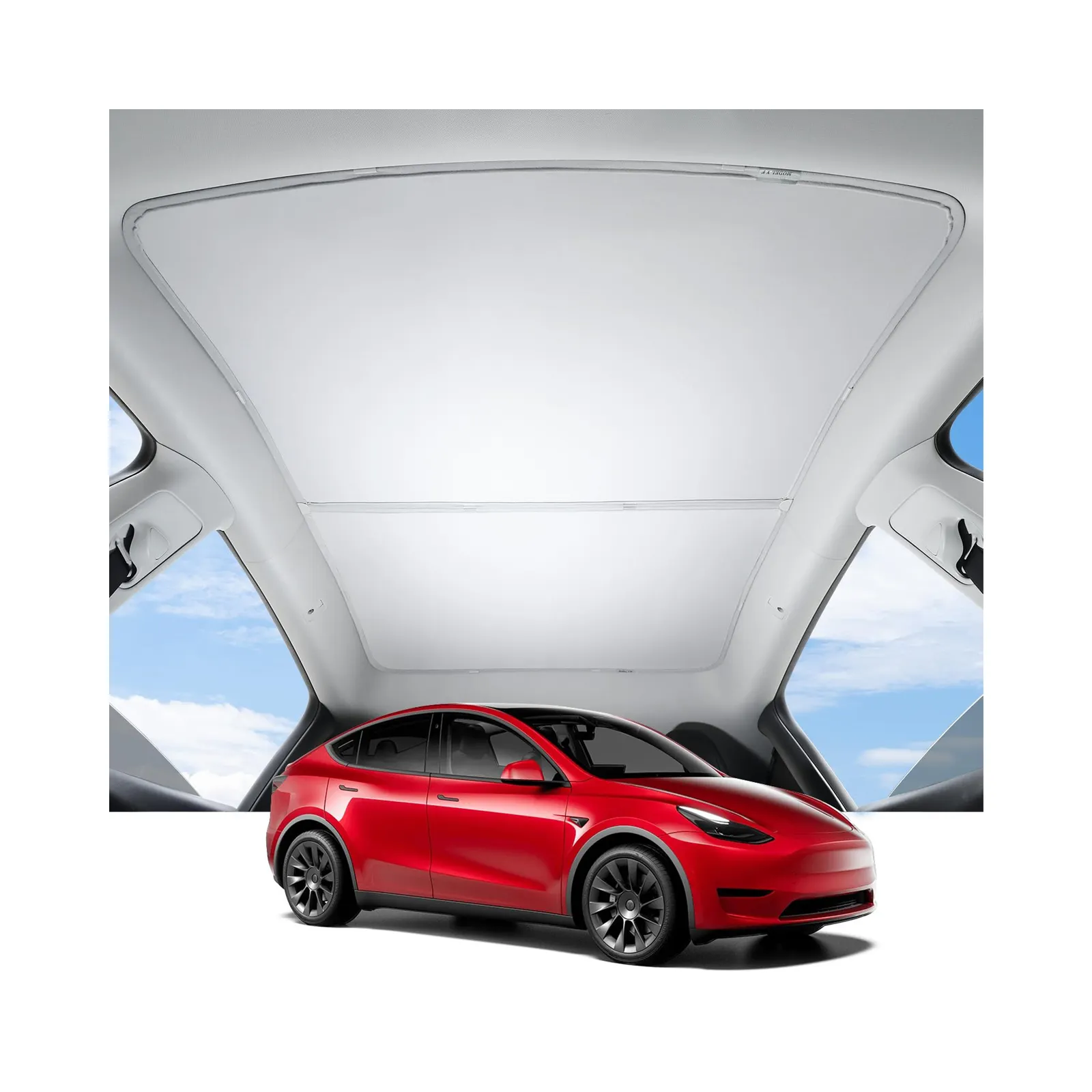 Tesla modeli 3 Model Y araba perde Sunroof için araba aksesuarları güneşlik geri çekilebilir güneşlik