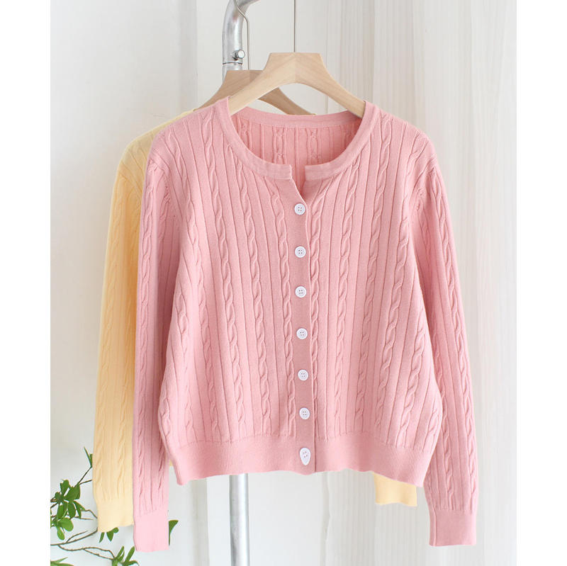 Women knitted open front cardigan long