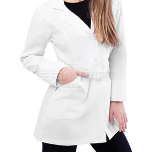 Blouse médicale unisexe personnalisée blanche à manches longues en tissu jersey, vente en gros, blouse de médecin d'hôpital - Product Image 1