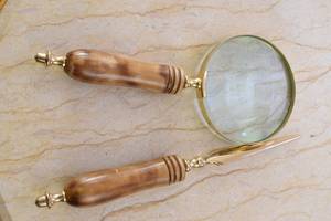 Juego de lupa y abrecartas, accesorios de oficina, Juego de 2, obra de arte decorativa de latón brillante, regalo elegante, Idea para el hogar y la Oficina - Product Image 3