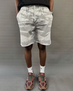 Shorts en toile pour homme 100% coton, motif uni, style streetwear, taille mi-haute, fermeture à cordon, légers, imperméables, respirants - Product Image 1
