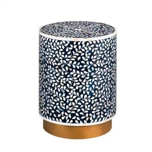 Taburete Ecológico y Resistente de Madera con Incrustaciones de Madreperla para Dormitorio, Sala de Estar, Balcón y Decoración Elegante del Hogar - Product Image 2