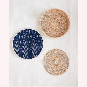 Handwoven <b>Boho</b> Rattan & Seagrass <b>Wall</b> <b>Hanging</b> Exquisite Artistic Accent for Stylish Home Decor - Product Image 1