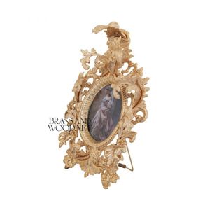 <span class=keywords><strong>Handmade</strong></span> vàng solid brass trang trí công phu khung hình bầu dục với cổ điển Lady chân dung - Product Image 4