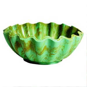 Producto Artesanal de Origen Indio, Tazón y Plato Decorativos de Resina Pulida, Sostenible y Ecológica para Fiestas - Product Image 3