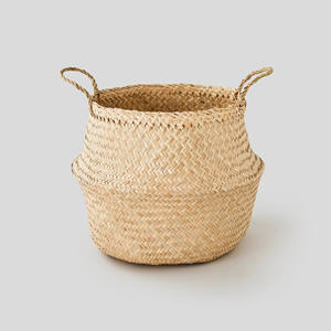 Cesta de paja plegable para el vientre, cesta de almacenamiento de algas marinas naturales, respetuosas con el medio ambiente, el precio más barato de Vietnam - Product Image 4