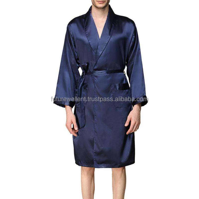 New Luxury Men's Kimono Style Nightwear Robes Lightweight Cotton