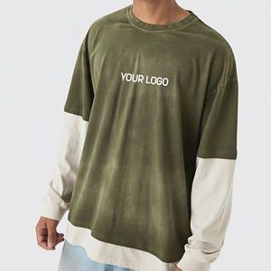 เสื้อยืดแขนยาวสไตล์ฮิปฮอปแฟชั่นใหม่ปี 2025 ล้างสีซีดแบบซันเฟด คุณภาพพรีเมียม ผ้าฝ้าย 100% เสื้อยืดแบบสวม - Product Image 4