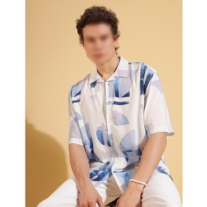 Buen vendedor OEM servicio transpirable geométrico impreso Cutway cuello impreso camisas de manga corta - Product Image 5