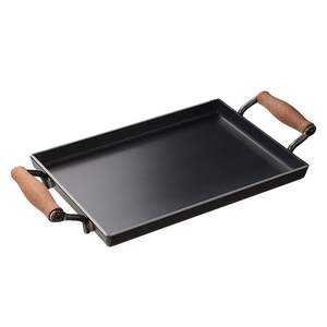Plateau de service en métal avec poignée en forme de rectangle pour la maison et l'hôtel Plateaux de service pour aliments et boissons - Product Image 2