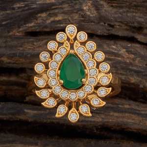 Zircon Cluster Fashion <b>Rings</b> 173189 Gold and Rhodium Plated Brass Finger <b>Ring</b> 18K Inlay Trendy Party Accessory - Product Image 1