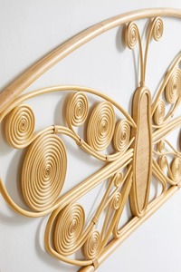 หัวเตียงหวายผีเสื้อทำมือตกแต่งห้องนอนวัสดุธรรมชาติทำจากเวียดนามเฟอร์นิเจอร์บ้านทนทานขายส่ง - Product Image 3