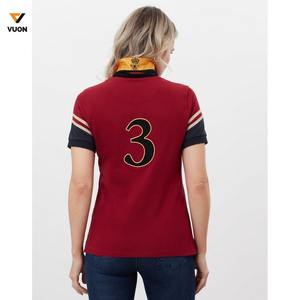 100% algodón de manga corta para mujer para polos ropa de calle de punto transpirable con logotipo personalizado de alta calidad - Product Image 3