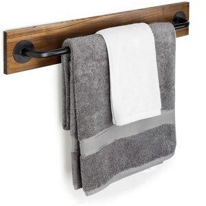 Porte-serviettes mural en bois rustique et métal par ADIBA HOME DECOR - Product Image 6