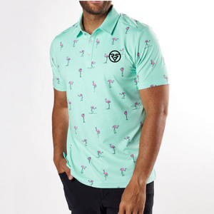 Camiseta de golf de verano al por mayor Camiseta estampada de polo de secado rápido elástica de 4 vías con estampado de patrón sólido Impresión digital nuevo estilo ajuste regular - Product Image 1