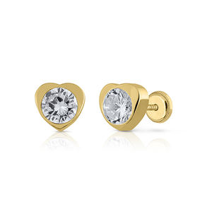 Pendientes de oro rosa chapados en oro de moda con piedra CZ cortada en forma de pera en forma de corazón para Aniversario de compromiso de boda o fiesta - Product Image 1