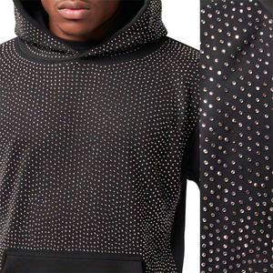 Custom logo <b>pink</b> Streetwear <b>men's</b> hoodies Drop Shoulder Boxy Zip up Oversized Cotton <b>Mens</b> Rhinestone hoodies <b>men</b> - Product Image 1