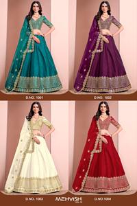 Lehenga choli ศิลปะที่สวยงามด้วยผ้าไหมที่มีเสื้อและปัก dupatta และเลื่อมทำงานผู้ผลิตจาก surat - Product Image 4