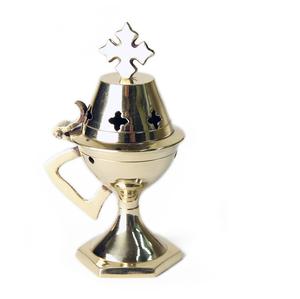 Brûleur d'encens au design élégant et gaufré, finition plaquée or, brûleur de Bakhoor, produit tendance pour la décoration de table - Product Image 1