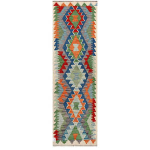 Alfombra Kilim de Maimana, Afganistán, 177 x 56 cm, Tapiz - Product Image 1