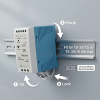 Alimentation à découpage sur rail DIN 60W 24V 12V 5V 48V Convertisseur AC/DC pour CCTV, PLC et contrôle industriel