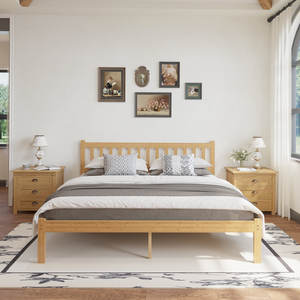 Bamboo <b>Platform</b> <b>Bed</b> Frame with Headboard Eco-Friendly Furniture Frames - Product Image 2