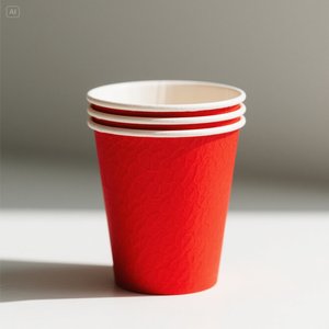 Vasos de papel resistentes de 12 oz, paquete de 100 ecológico, Rojo - Product Image 2