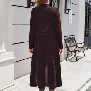 Manteau long de qualité supérieure conçu pour le style avec un tissu doux et confortable, manteau long minimaliste pour femmes - Product Image 3