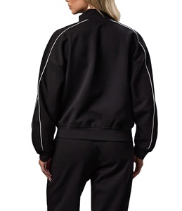 Nouveaux survêtements respirants pour femmes 2025 coton 100% poids lourd 500GSM sweats à capuche zippés avec ensemble de pantalons surdimensionnés - Product Image 3