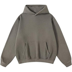Sudadera con capucha personalizable de 480gsm con cremallera y diamantes de imitación para hombre, ropa de calle Boxy Fit Sun Faded Acid Wash recortada de invierno - Product Image 1