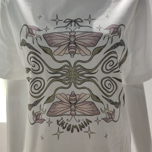 T-shirt blanc col rond pour femmes 100% coton DTG impression surdimensionné logo personnalisé t-shirt décontracté à manches courtes t-shirt pour les femmes - Product Image 3