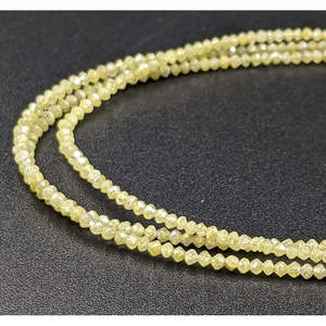 Cuentas de diamante amarillo de calidad AAA+ 100% naturales facetadas en forma de rondel para la fabricación de joyería, venta al por mayor a precio de fábrica. - Product Image 4