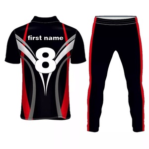 Custom Men's Cricket Jersey Set Heat-Transfer Printed Logos Breathable Moisture-Wicking UV Protection 100% Polyester OEM Service - Product Image 1