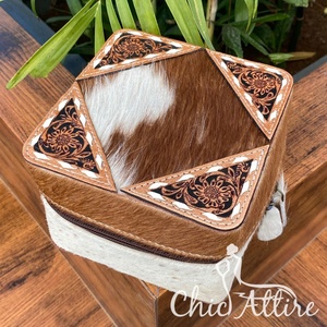 Joyero de cuero con herramientas manuales populares, organizador de almacenamiento, cuero de vaca, tamaño grande, joyero de viaje para mujer, para anillos, pendientes, collar - Product Image 1