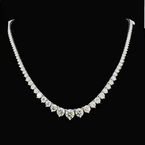 Collar de tenis de diamante moissanita de forma redonda regalo de Plata de Ley 925 para ella - Product Image 1