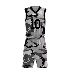 Short de basket-ball d'été de camouflage imprimé par transfert de chaleur de haute qualité respirant à séchage rapide à la mode - Product Image 1
