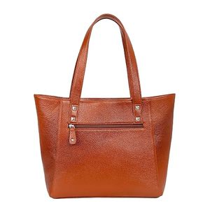 Custom High Quality Genuine Leather Lady Tote Handbags Luxury Top Handbags Zipper Closure Fashion Classic for Women - Product Image 6