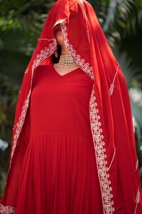 Estilo indio pakistaní pesado Faux Anarkali vestido Dupatta conjunto impresión Digital Fiesta de las mujeres Salwar Kameez para venta al por mayor especial - Product Image 4