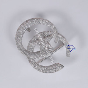 เป็นส่วนพิเศษในการเสริมอุปกรณ์เสริมแฟชั่น หัวเข็มขัดทองคําขาว 14 กะรัต พร้อมคอลเลกชันเครื่องประดับเพชรชั้นดีที่ปลูกในห้องปฏิบัติการ VVS - Product Image 3