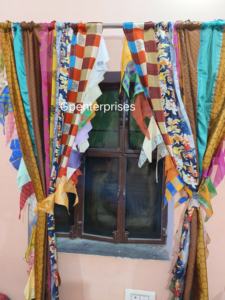 Indian Vintage Sari Silk <b>Fringe</b> <b>Curtain</b> Modern Hotel Cafe Home Decor Knitted Window Shade for Bedroom Living Room Dining Room - Product Image 4